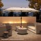 LED Patio Umbrella, Solar-Powered Double Canopy with Crank Handle